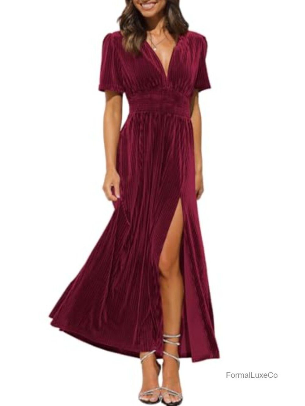 Velvet Maxi Dress Formal Wedding Guest Cocktail Party Fall Winter